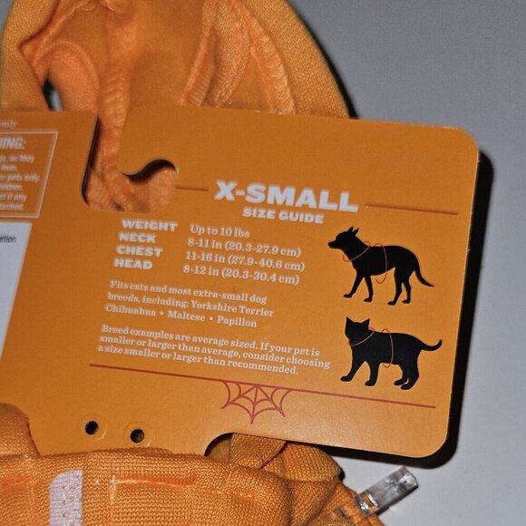 NEW Reflective Jack-O Lantern Cat Dog Pet Halloween Costume XS (Up to 10 lbs) - Picture 8 of 8